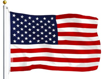 American Flag 75D Printed Polyester 3x5 Ft Double Needle Lockstitch Edges